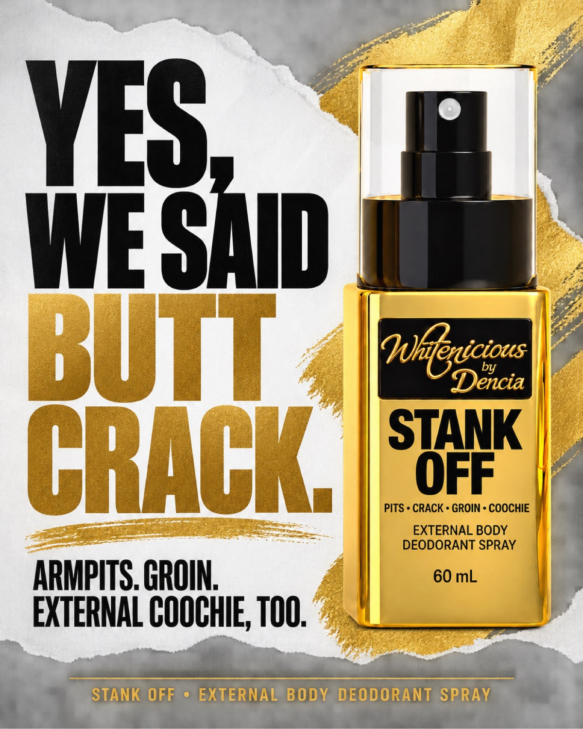 STANK OFF
Fragrance-Free External Body Deodorant Spray | 60 mL